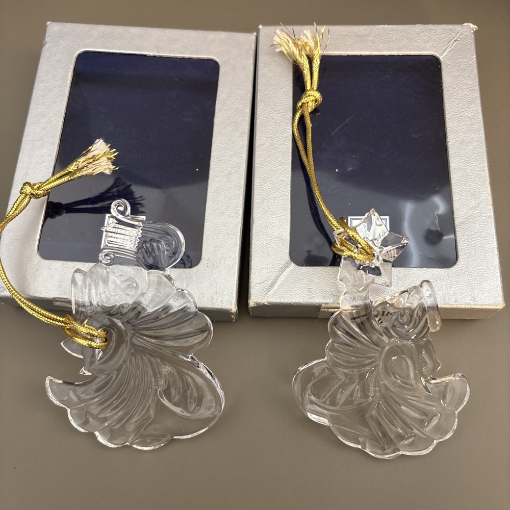Vintage MIKASA Christmas Ornaments Crystal Cherub & Angel Joyous Collection